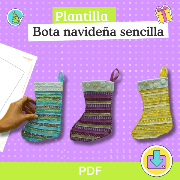 Plantilla para bota navideña sencilla