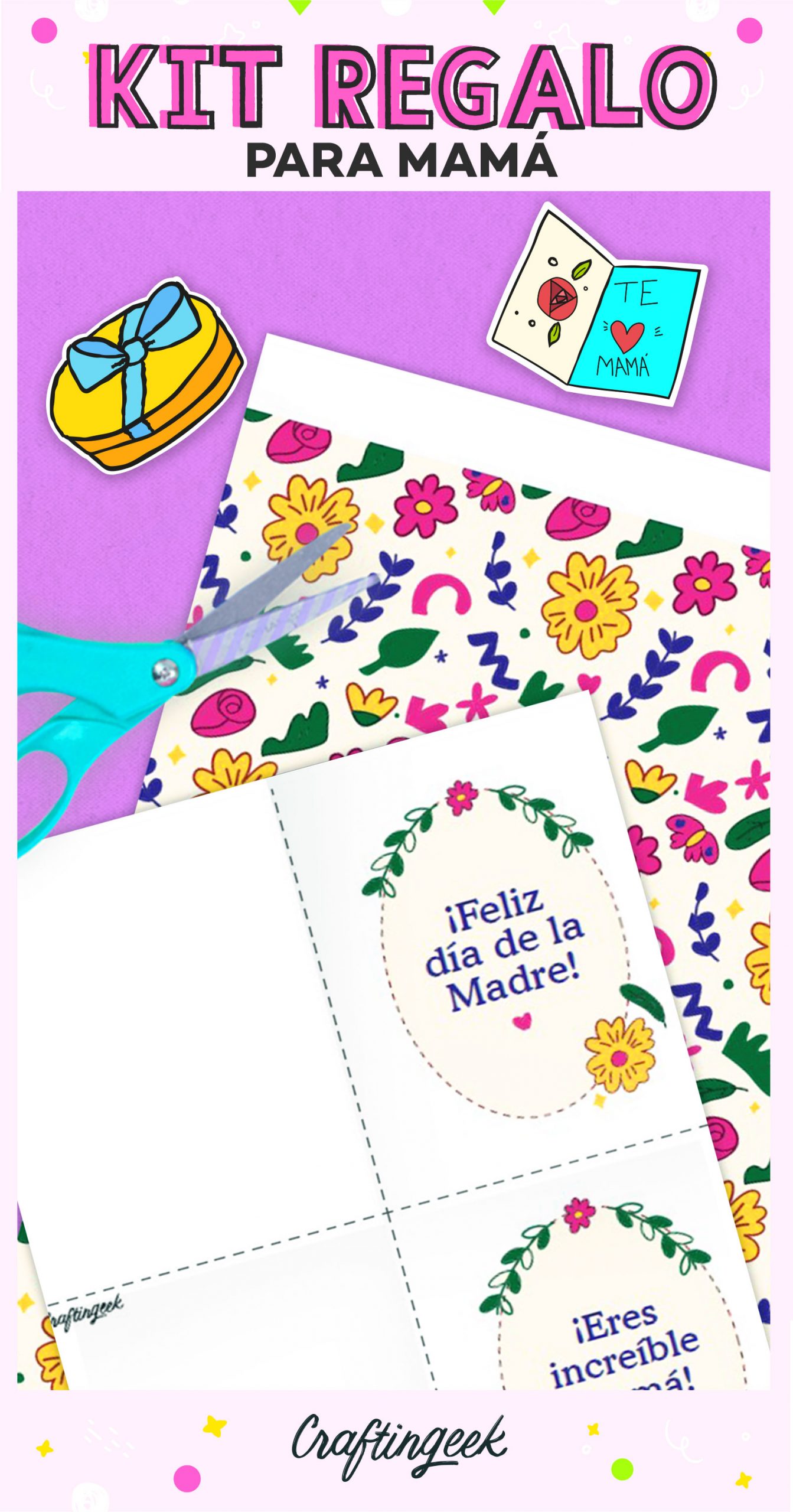 Tarjetas descargables y papel deco para mamá