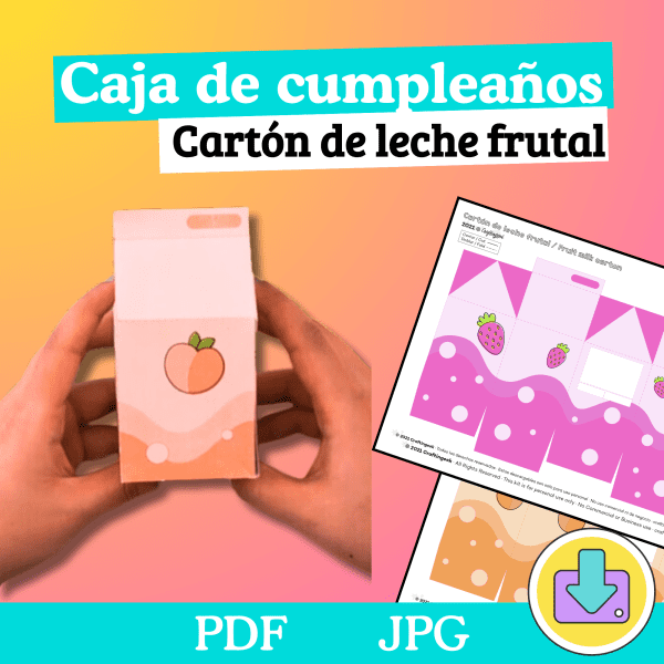Caja sorpresa de cumpleaños: cartón de leche frutal