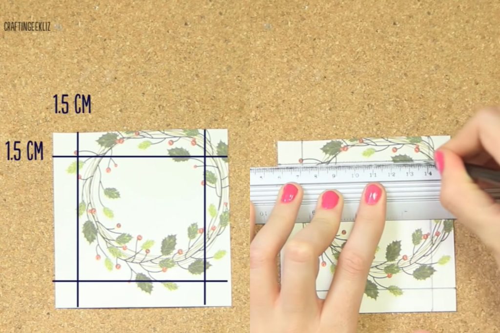 Guías de dobleces para hacer tapa de caja tarjeta.