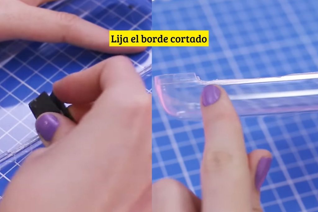 Alisar el borde cortado con una lija.