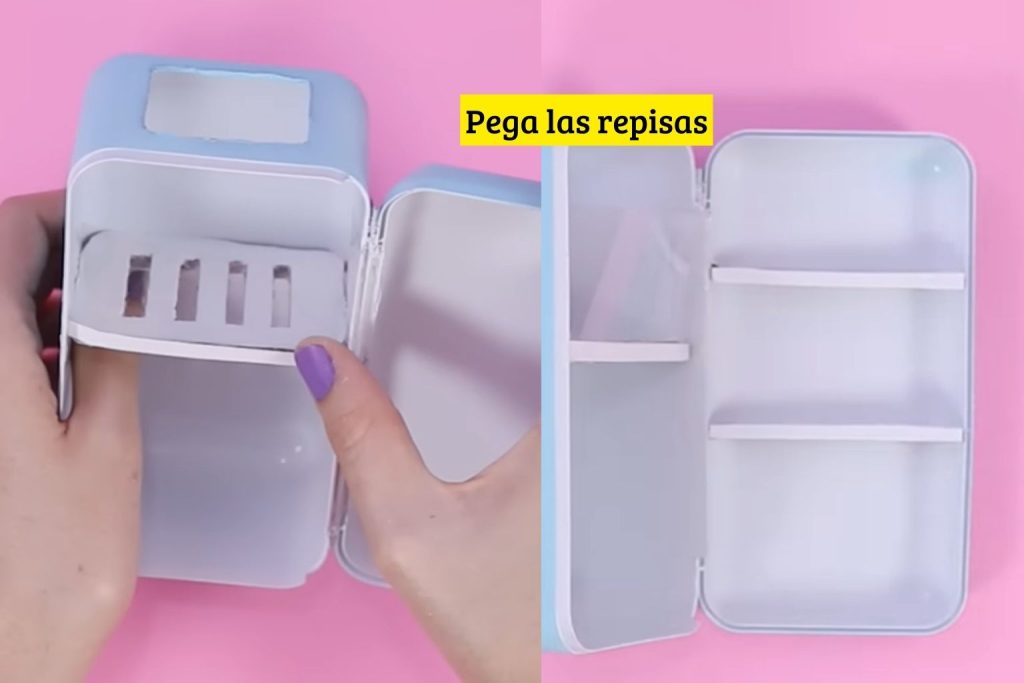 Pega las repisas y deja que seque bien.