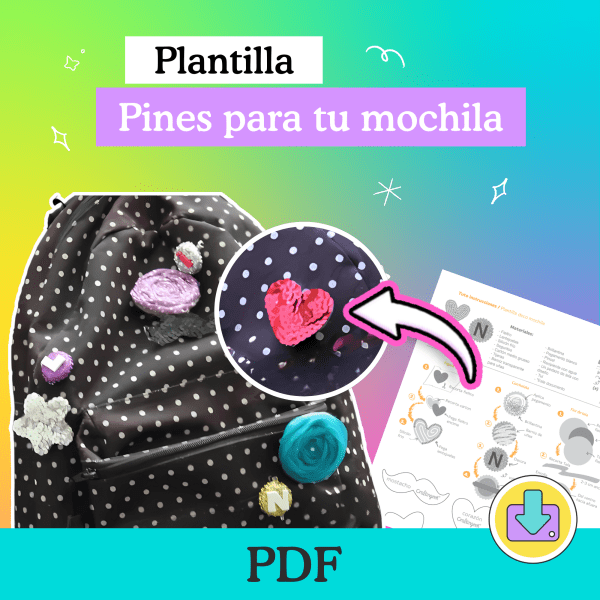 Plantilla para decoración para mochilas: Pines fáciles